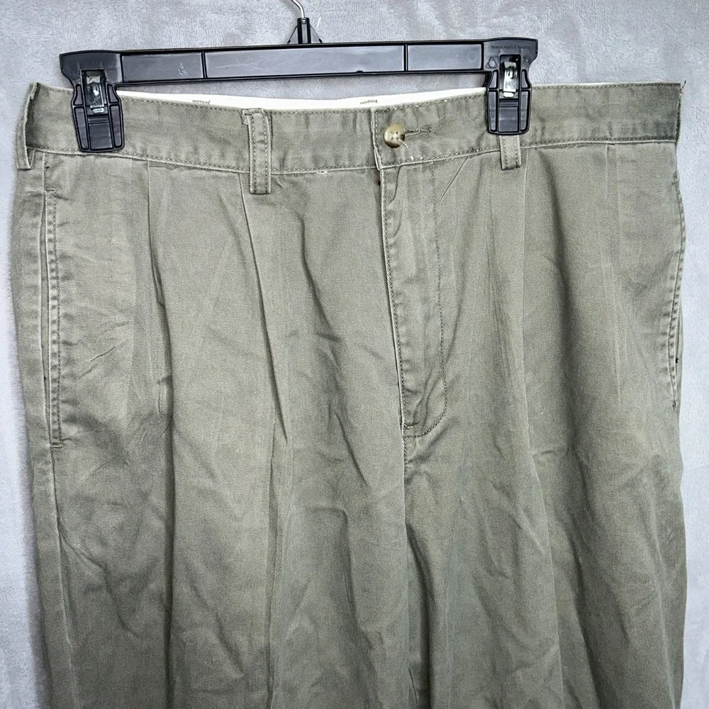Polo Jeans Pants Mens 36x32 fits{34x29}  Olive Green Chino  Double Pleated 90s